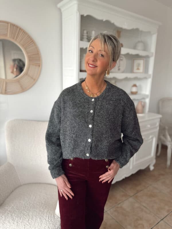 Gilet Gisèle GRIS foncé – Image 2