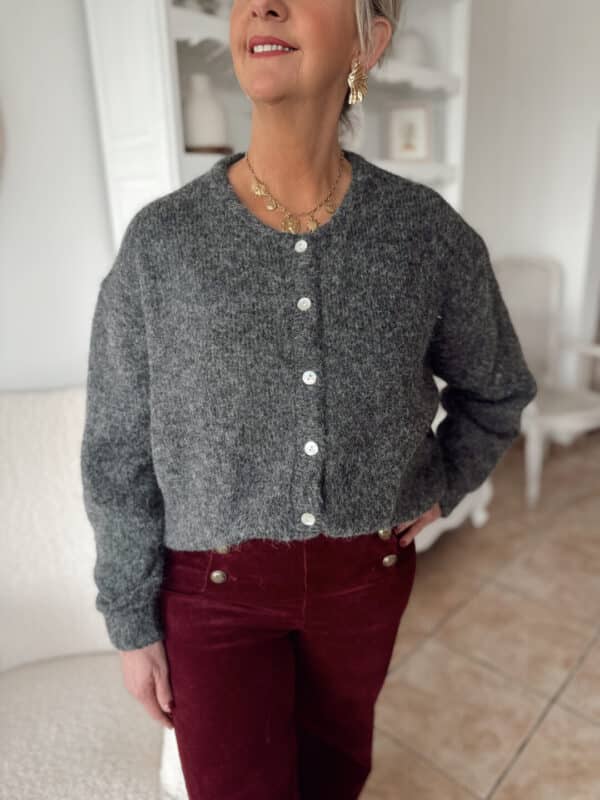 Gilet Gisèle GRIS foncé – Image 4