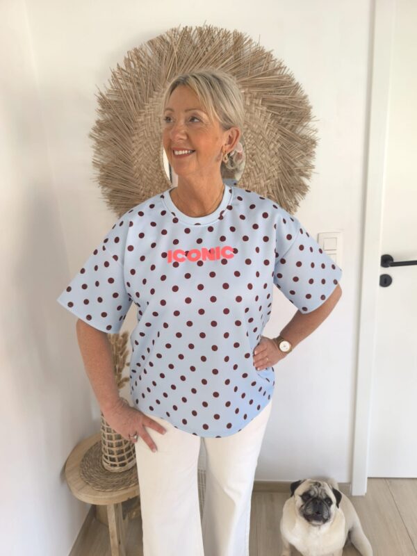 T-shirt Iconic Bleu à pois